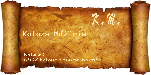 Kolozs Mária névjegykártya