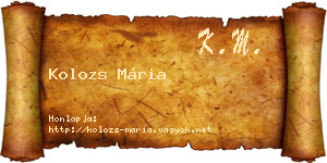 Kolozs Mária névjegykártya
