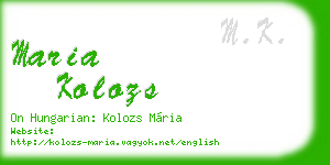 maria kolozs business card